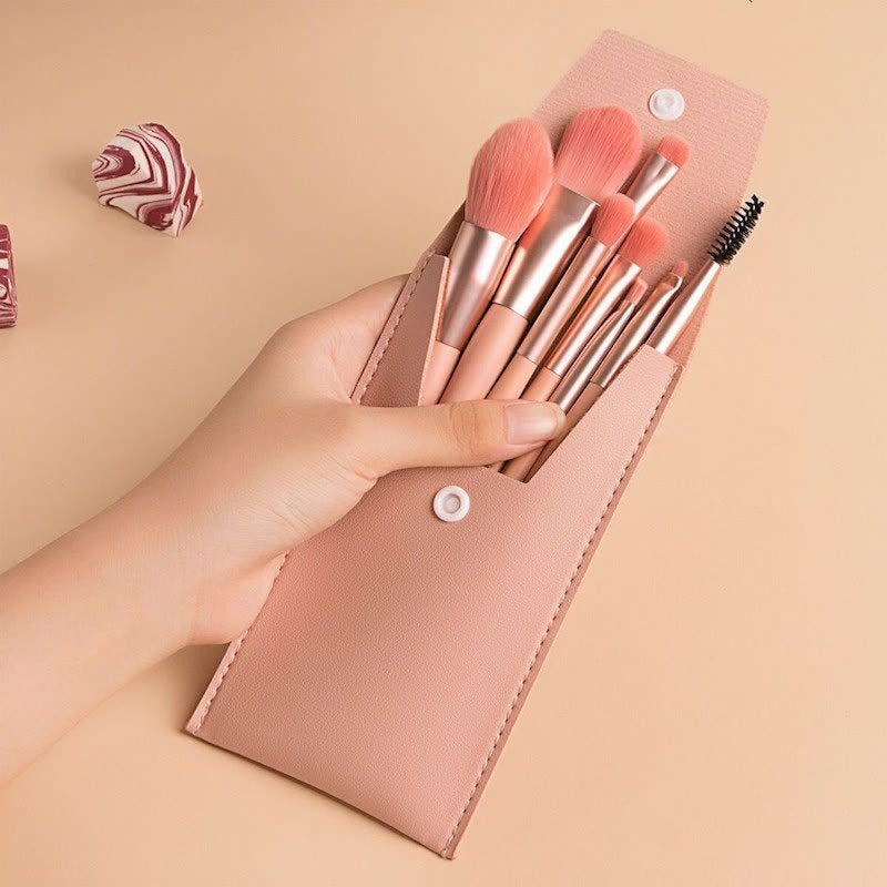 Portable Set Of 8 Makeup Brush - Euphorale